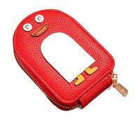 Eighosee Cute Penguins PU Credit Card Holder, Cute Penguins Wallet, Women'S Credit Card Holder with 11 Card Slots Red Easy to Use