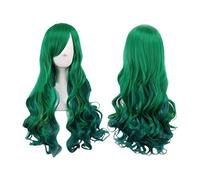 Eighosee Dark green lady wig dark green long curly wig Long Hair 68CM wig for Women for Cocktail Bar Cosplay