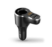 Eighosee DC12-24V Dual USB Car LCD Lighter Socket Splitter Charger -Black