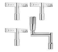 Eighosee Drum 3-Pack with Continuous Motion Speed Key Universal Drum Tuning Key Standard Chrome with Hole