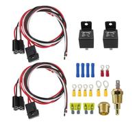 Eighosee Dual Electric Fan Relay Kit 40 AMP Automotive Relay Thermostat Switch Kit for Temperature Sensor Switch 185 on 175 Off