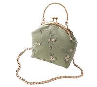 Eighosee Fashion Mini Shell Lady Crossbody Bag Chain Shoulder Bag Pu Leather Lace Handbag Women Wallet Green