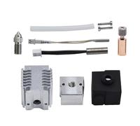Eighosee For -V3 SE Hotend Nozzle Kit Bimetal Pipe+Copper Plated Nozzle 0.4mm 24V 40W Silver Metal Heating Block Extruder Hotend Kit