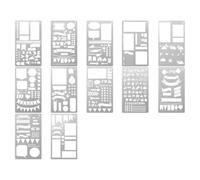 Eighosee Geometry Shape Planner Stencil Junk Journaling Stencil Set Scrapbooking Stencils 1-12