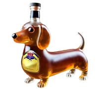 Eighosee Glass Tumbler 3D Sculpted Dachshund Shape Dog Whiskey Bottle Red Wine Bottle,Reusable Liquor Flask Glassware A