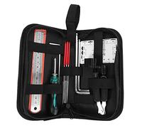 Eighosee Guitar Repairing Maintenance Tool Kit Includes String Organizer String Action Ruler Gauge Measuring Tool Hex Wrench Set Files for Guitar Ukulele Mandolin
