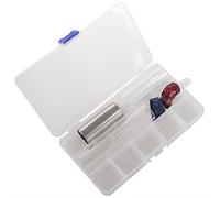 Eighosee Guitar Slides Set Includes 3 Size Glass, 1 Piece Stainless Steel and 4 Pieces Plastic Thumb & Finger Picks with plastic Box