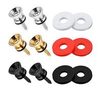 Eighosee Guitar Strap Part 3 Pair Guitar Strap Buttons End Pins and 3 Pair Rubber Guitar Strap Blocks