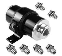 Eighosee Inline/Gas/Petrol Filter+Bracket Cleanable 30 Micrometre for AN6 AN8 AN10 Black