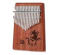 Eighosee Kalimba 17-Key Mahogany Thumb Piano Animal Pattern Children's Musical Instrument Kalimba with Learning Books