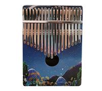Eighosee Kalimba 17 Thumb Piano with Tune Hammer Wood Hand Finger Piano Mbira Gifts for Kids Adult Beginners (Stars)