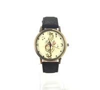 Eighosee Ladies Music Pattern Leather Strap Wrist Watches black