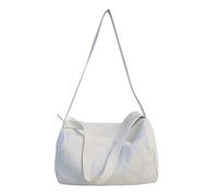 Eighosee Large-Capacity Washed Messenger Bag Soft Leather Handbag Women's Shoulder Bag Soft Wanderer Crossbody Bag Leather Casual Bag White