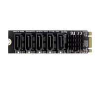 Eighosee M.2 NGFF B-Key to 5 Port Expansion Card 6Gbps Expansion Card JM575 Chipset Support SSD and HDD