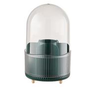 Eighosee Makeup Brush Holder Organizer with Lid, 360°Rotating Makeup Brush Organizer,7 Slot Makeup Organizer for Vanity,Desktop About 15 X 25cm B