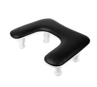 Eighosee Manicure Arm Rest for Nails Tech: U-Shaped Adjustable Nail Armrest -PU Leather Hand Stand Rest for Manicurists Black