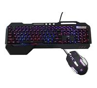 Eighosee Mechanical RGB Keyboard and Mouse Combo, Adjustable Breathing Lamp Wired Gaming Keyboard Wrist Rest Keyboard-Black