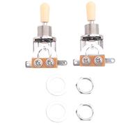 Eighosee Metric 3 Short Straight Guitar Toggle Switch Knob For Lp Electric Guitar Parts, Silver & beige(Pack Of 2)