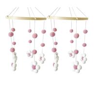 Eighosee Nordic Fur Ball Flower Wind Chime Bed Bell Baby Room Children's Room Children's Clothing Store Wind Chime Decoration C