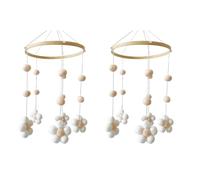 Eighosee Nordic Fur Ball Flower Wind Chime Bed Bell Baby Room Children's Room Children's Clothing Store Wind Chime Decoration D