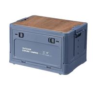 Eighosee Outdoor Camping Folding Tourist Table Storage Box Car Storage Box Outdoor Travel Storage Camping Equipment Blue, S