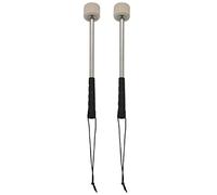 Eighosee Pack of 2 Drum Mallet Felt Percussion Mallets Timpani Sticks with Stainless Steel Handle, Beige White