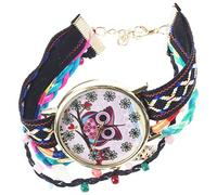 Eighosee Pattern Knitting Dial Quartz Casual Wrist Watch Bracelet Watch Black