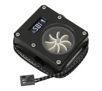 Eighosee PC Water Cooling Flow Meter Indicator 12V Small 3pin Interface G1/4 Thread Pom Rustproof Computer Flow Meter Black