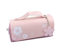 Eighosee Pencil Bag Large Double Layer Pencil Case Supplies Pencilcase School Box Pencil Pouch Stationery(Pink)