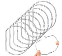 Eighosee Plated Steel Large D-Shaped Binder Rings 4 Inch, Set of 8 Loose Leaf Rings for Books and Keychains, Home and Office Use