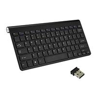 Eighosee Portable Ultra Slim 2.4G Wireless Mini Multimedia Keyboard Keypad for PC Laptop IOS Android Notebook TV Box (Black)