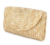 Eighosee Purses For Women Summer Beach Handbags, Wedding Envelope Wallet Color: Brown