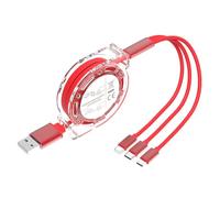 Eighosee Retractable Charging Cable 0.9m 3in1 Multiple Charger Cord Adapter Connector with Type C Micro USB