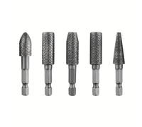 Eighosee Rotary File Drill Bits Hex Shank Wood Carving Rasp Burrs Grinding Grooved Sanding Engraving Milling Tool