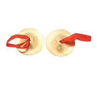 Eighosee Set Of 2 Finger Cymbals Mini Chinese Gong Kids Preschool Musical Toys, Golden
