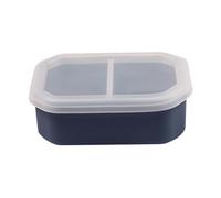 Eighosee Silicone Lunch Box Portable Lunch Box with Lid Microwave Lunch Box Convenient Meal Preparation Container Blue
