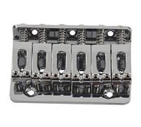 Eighosee Silver 6 String Fixed Hard Tail Guitar Bridge Guitar Tailpiece for 65mm Electric Guitar