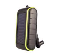 Eighosee Solar Energy Mobile Power Bank Hand Crank Power Supply USB Cellphone Charger Capacity External Battery 8000MAh