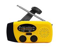 Eighosee Solar Radio Emergency AM/FM/Weather Radio 1000MAh Hand Crank Radio with 3 LED Flashlight (Yellow)