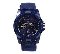 Eighosee Sport Style Canvas Belt Quartz Wrist Watch Dark Blue