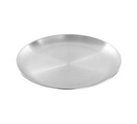 Eighosee Stainless Steel Bone Spitting Dish Silver Shallow Tray Metal Dining Disc Round Plate 26cm