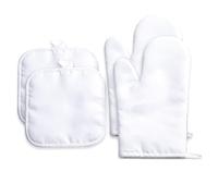 Eighosee Sublimation Blank Oven Mitts Set Gloves and Sublimation Blank Pot Pad for Dining Room Accessories 4Pcs