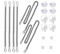 Eighosee Sunshine Catcher: Black Hanging Chain Kit with Suction Cup Hooks for Stained Glass