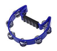 Eighosee Tambourine Blue Hand with Double Row Metal Jingles Percussion Band