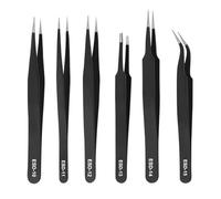 Eighosee Tweezers Set,Upgraded Anti-Static Stainless Steel Tweezers, for Electronics Repair, Model Building 6PCS