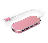 Eighosee type-c to to usb3.0HUB expander hub USB-C docking station reader Combo pink