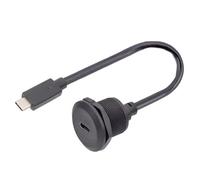 Eighosee USB Type C 3.1 Female to Male Charging Socket Type-C Data Port with Threaded Fixed Panel Type USB-C Power Jack Connector