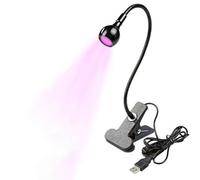 Eighosee UV LED Nail Lamp - Mini LED Nail Lamp Gel X Lamp for Nails with Securing Clip Rotatable LED Light, Black Easy Install
