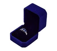 Eighosee Velvet Engagement Wedding Ring Earrings Gift Box Jewelry Boxes Display Storage Case Sapphire Blue