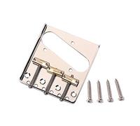 Eighosee Vintage Style Fixed Electric Guitar Bridge with Saddles Bridge Silver Gold